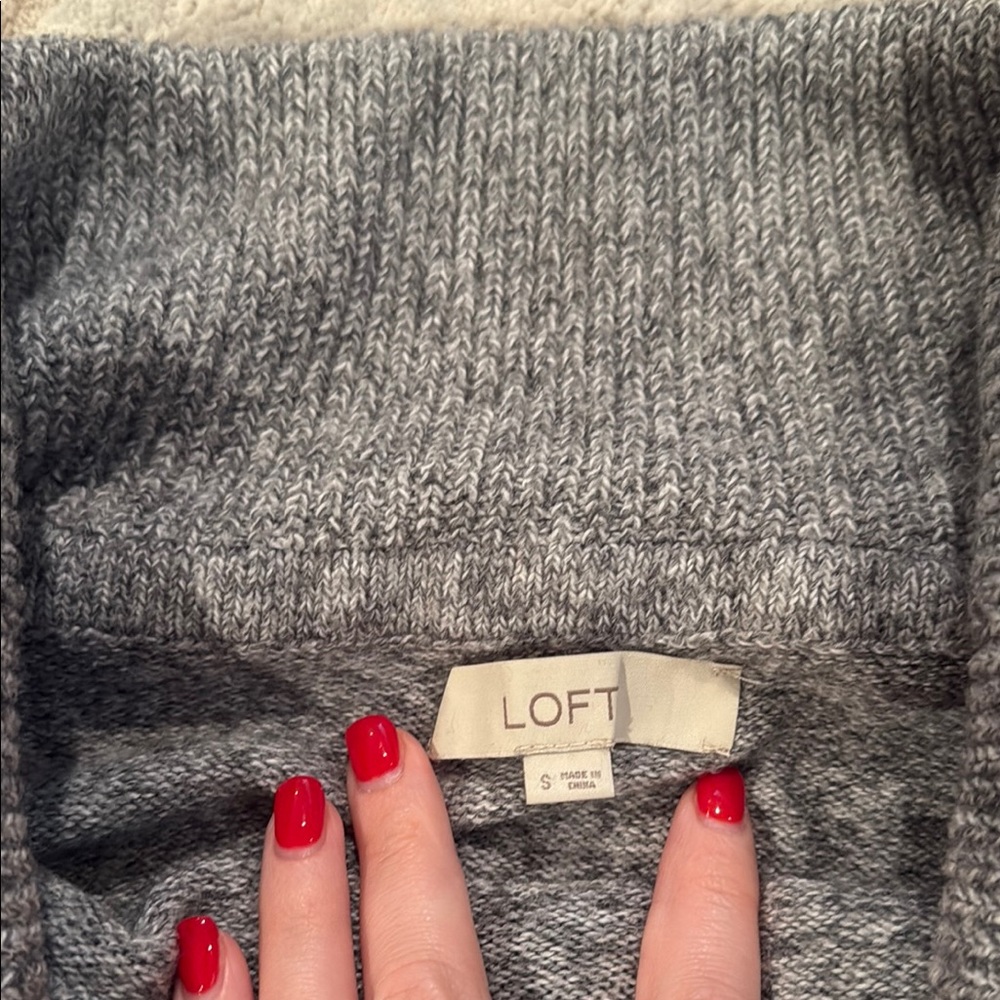 Gray Off-Shoulder Sweater - Picture 3 of 3